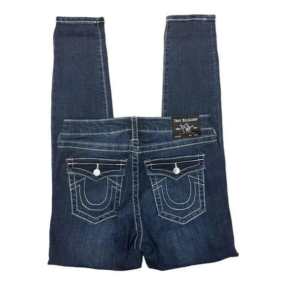 True Religion Jennie Mid Rise Flap Curvy Skinny Jean Horseshoe Y2K Rockabilly - Picture 7 of 10